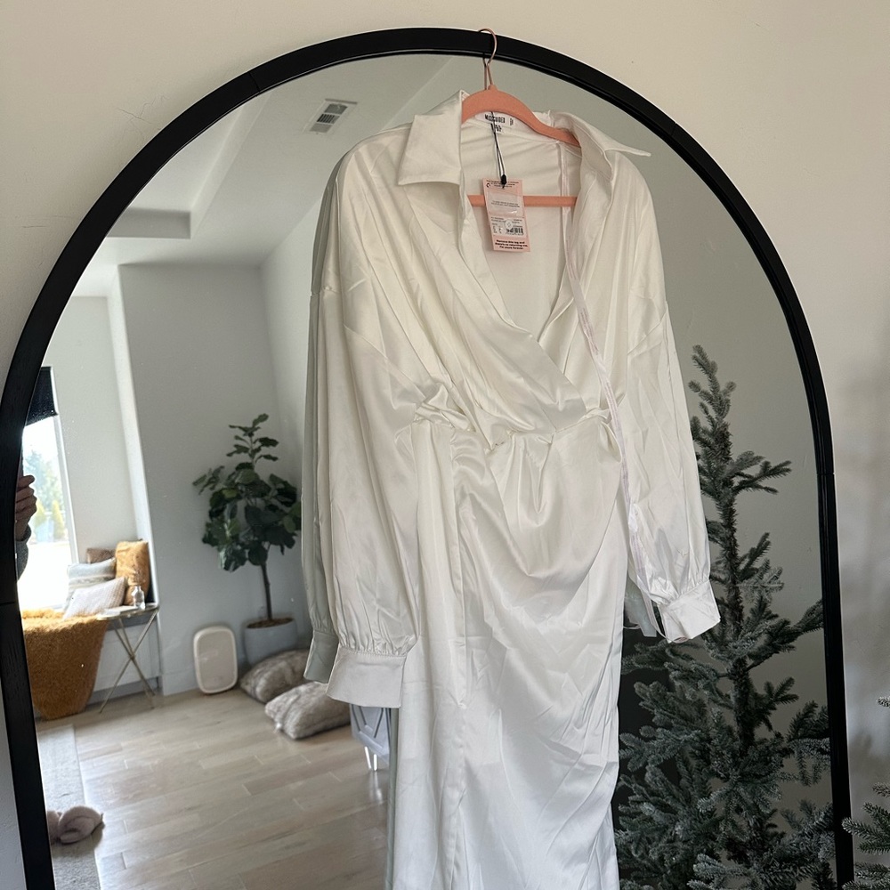Brand new with tags, white silk dress